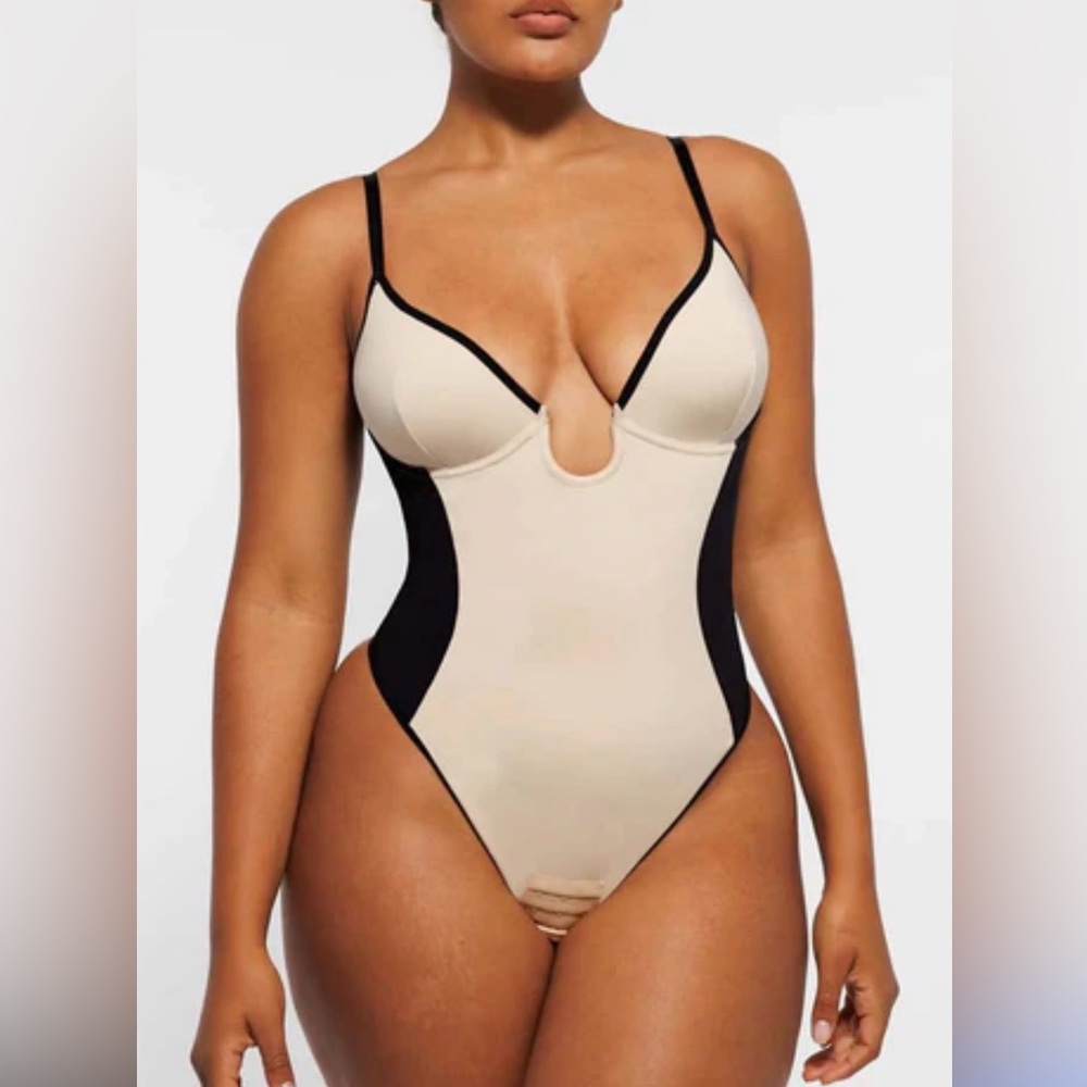 AirSlim Deep Plunge Thong Shaping Bodysuit